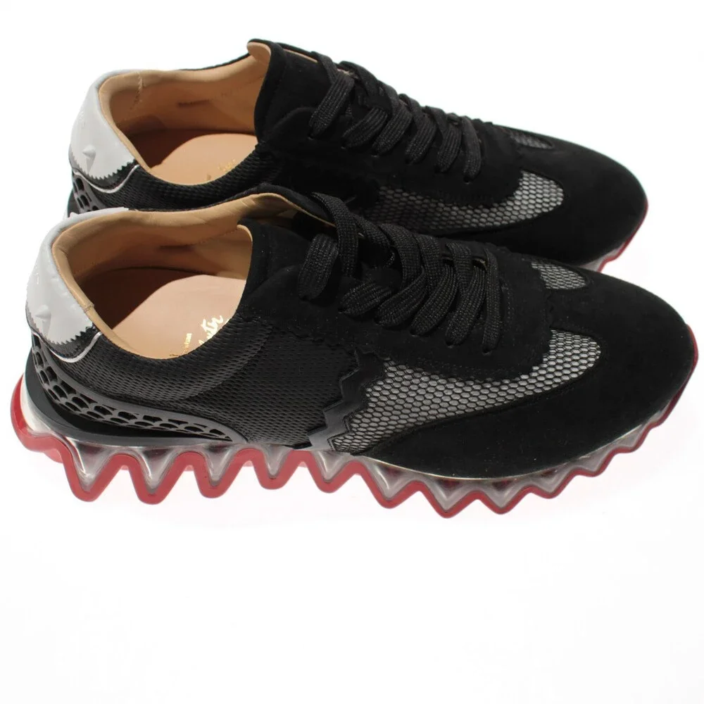 Christian Louboutin NWB Suede/Mesh Loubishark Sneakers Sz 44.5 US 11.5 Black